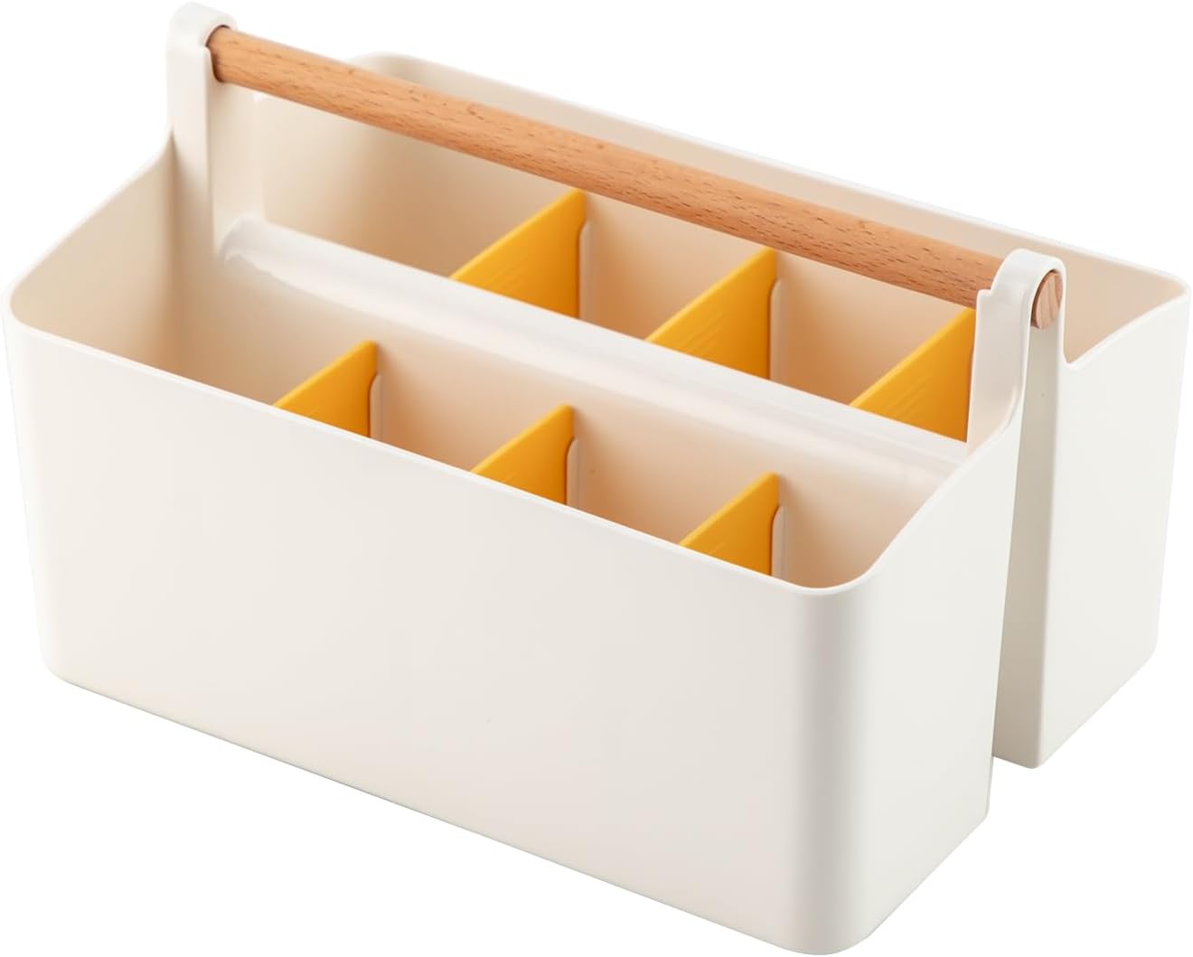 Vidifor Large Plastic Portable Caddy with Handle, Storage Organizer Bin with Adjustable Dividers for Art Supplies, Crafts, Colored Pencils, Makeup Desk