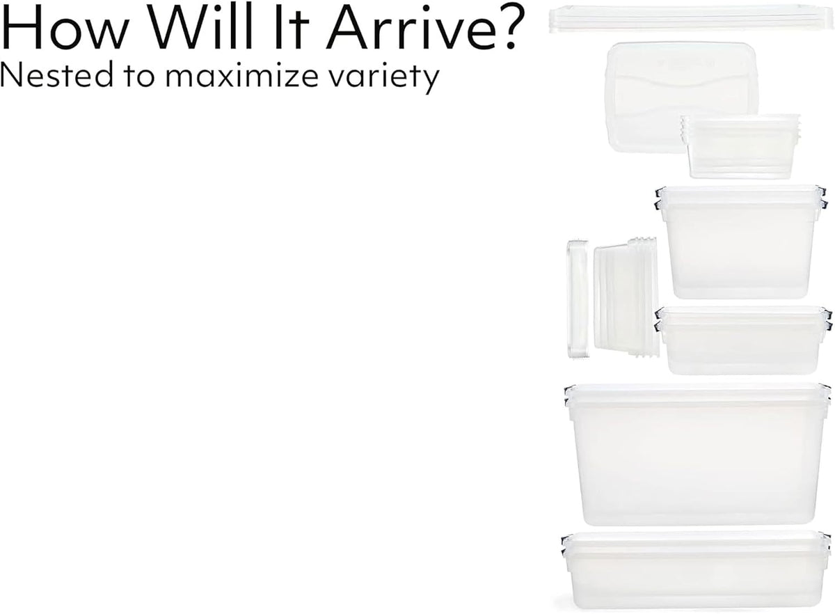 Rubbermaid Cleverstore Clear Dorm Variety 16-Pack, Made in USA, Stackable Large Clear Storage Bins with Lids, See-Through Plastic Storage, with Latching Lids, BPA-Free