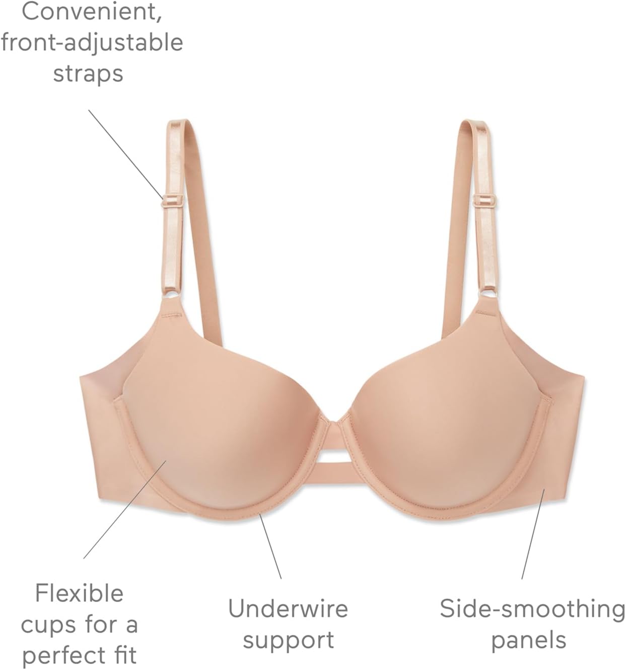 Warner's Women's Blissful Benefits Side Smoothing Underwire Bra