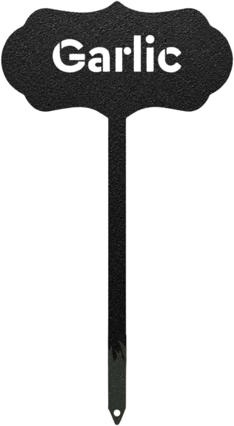RealSteel Metal Seed & Plant Markers – Elegant Indoor & Outdoor Garden Stakes – Durable Herb, Vegetable & Fruit Plant Labels for Pots, Raised Beds & Greenhouse – Farmhouse Garden Gift - Garlic