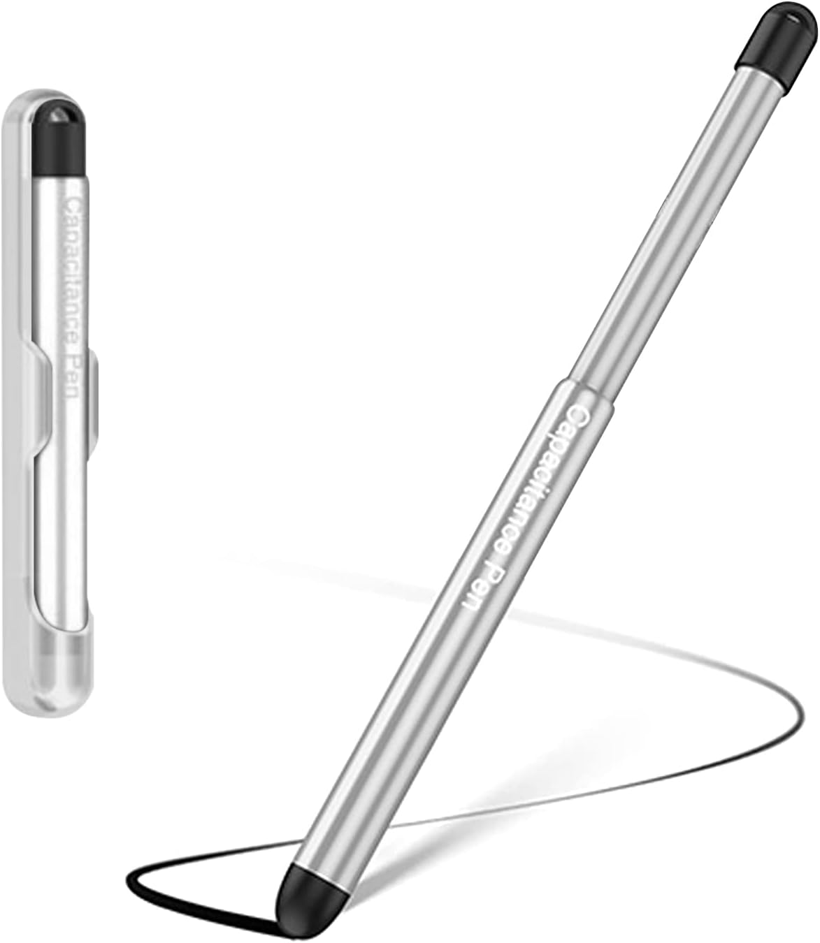 Stylus Pens with Pen Slot for Touch Screens, High Precision Capacitive Universal Stylus for iPad iPhone Tablets Samsung Galaxy All Touch Screen Devices (Silver-Long)