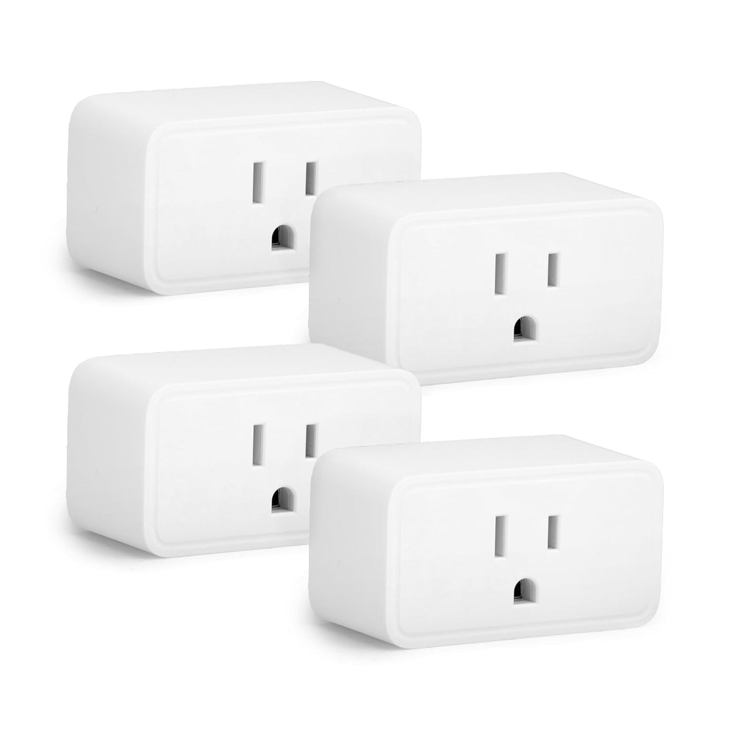 Amazon Basics Smart Plug, Works with Alexa Only, Voice Control, Remote APP Control, Schedule, Compact Design, Versatile, 2.4 GHz Wi-Fi, No Hub Required, 4-Pack, White