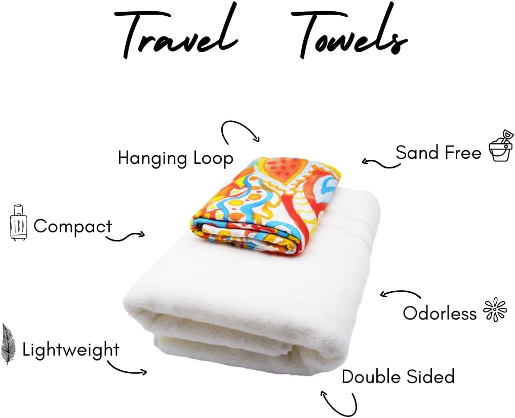 ECCOSOPHY Microfiber Beach Towel - Quick Dry, Sand Free and Oversized 71x35