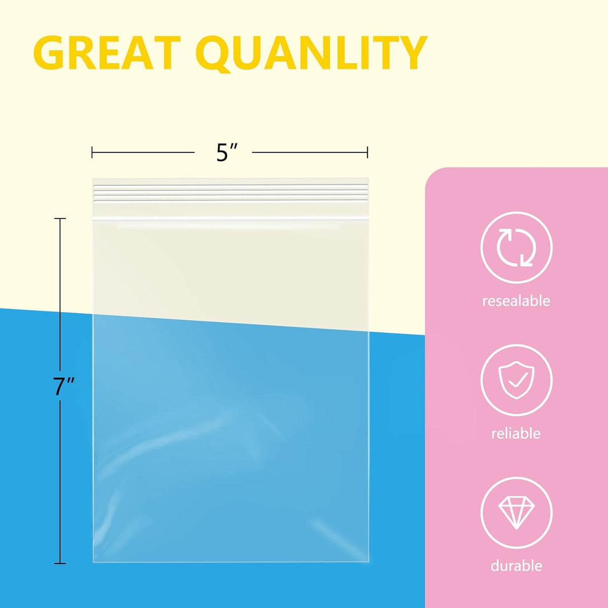 iMailer - 1000 Pcs- 13" x 15" Zip Bags- 2 Gallon Zip Bags- Clear Resealable Zip Poly Bag 2 Mil for Clothing, T-Shirts, Pants, Storage