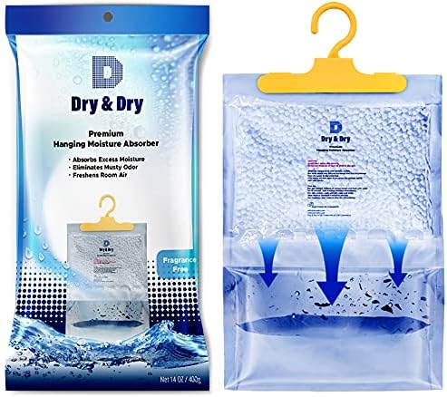 Dry & Dry 5 Pack[14 OZ] Premium Moisture Absorbers for Home, Basement & Bedroom - Small Dehumidifiers