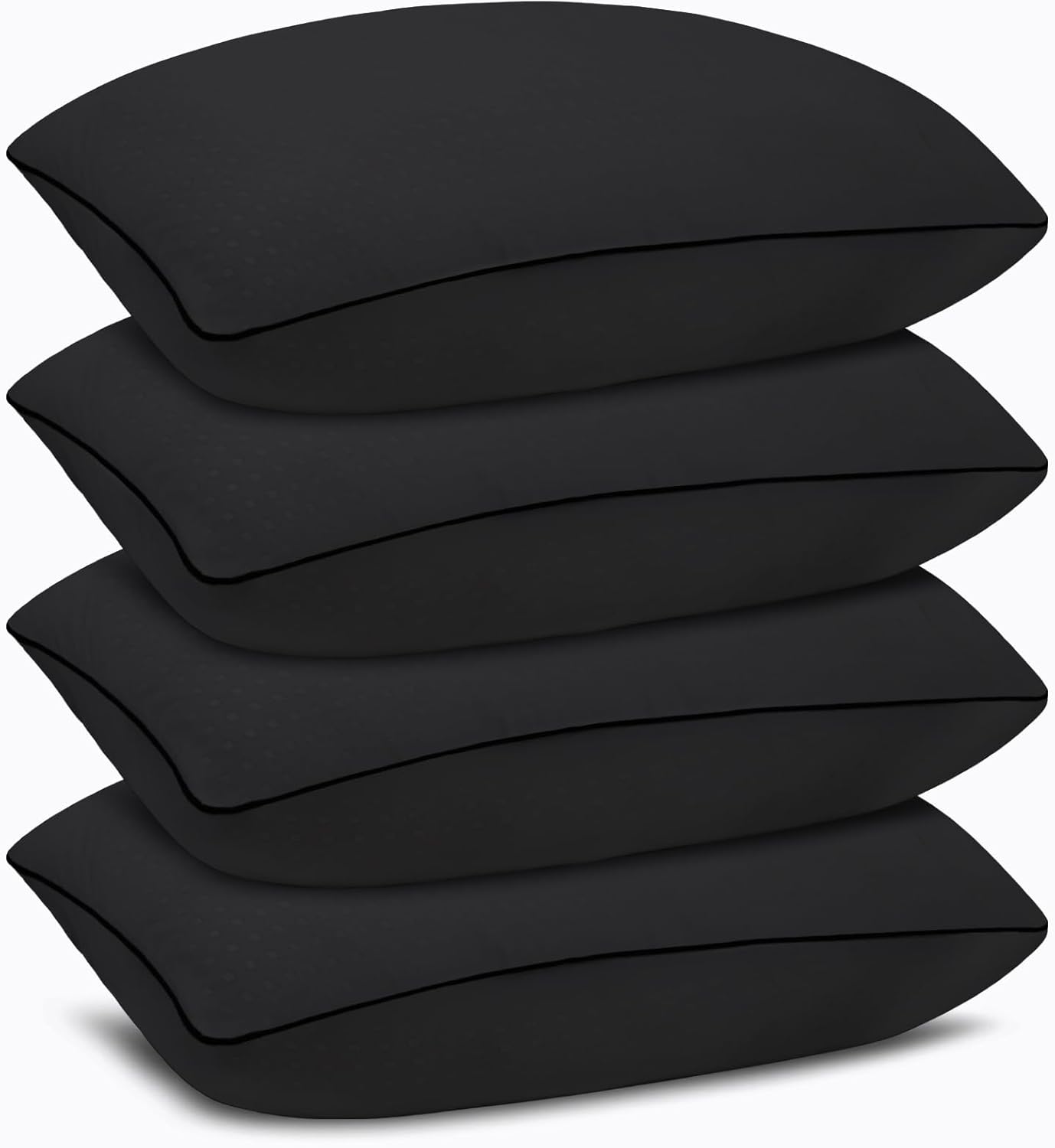 Standard Size Bed Pillows for Sleeping 4 Pack,Luxury Hotel Pillows,Comfortable and Supportive,Machine Washable,Suitable for Stomach,Back and Side Sleepers.