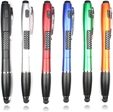 Stylus Pen [6 Pcs], 3-in-1 Multi-Function Touch Screen Pen (Stylus + Ballpoint Pen + LED Flashlight) for Smartphones Tablets iPad iPhone Samsung etc