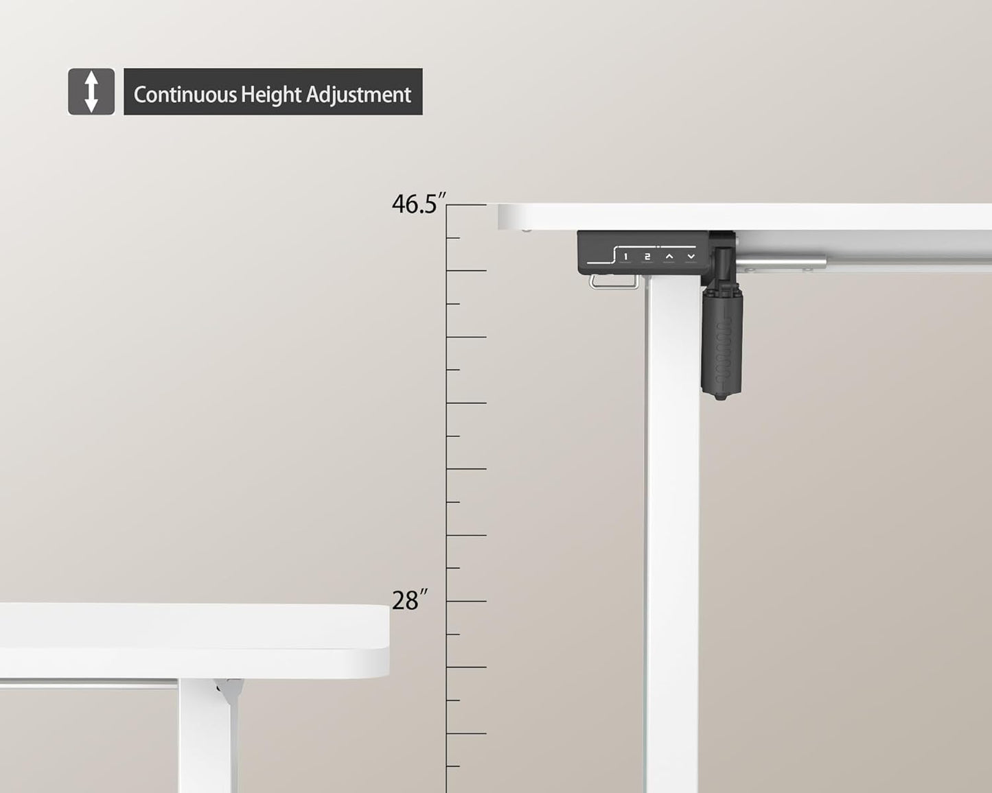 LongKe Electric Standing Desk Adjustable Height, 40x24 Inches Sit Stand up Desktop for Home Office, Ergonomic Rising Computer Table with Memory Preset, White