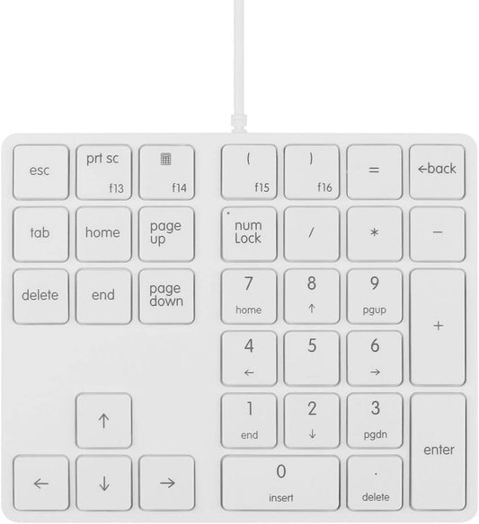 Merdia Numeric Keypads Wired Numpad 34 Keys External Mini Slim Keyboard Magic Force for Financial Cashier Securities-White | Laptop Accessories | Num Pad | Number keypad for Laptop | Work Keyboard