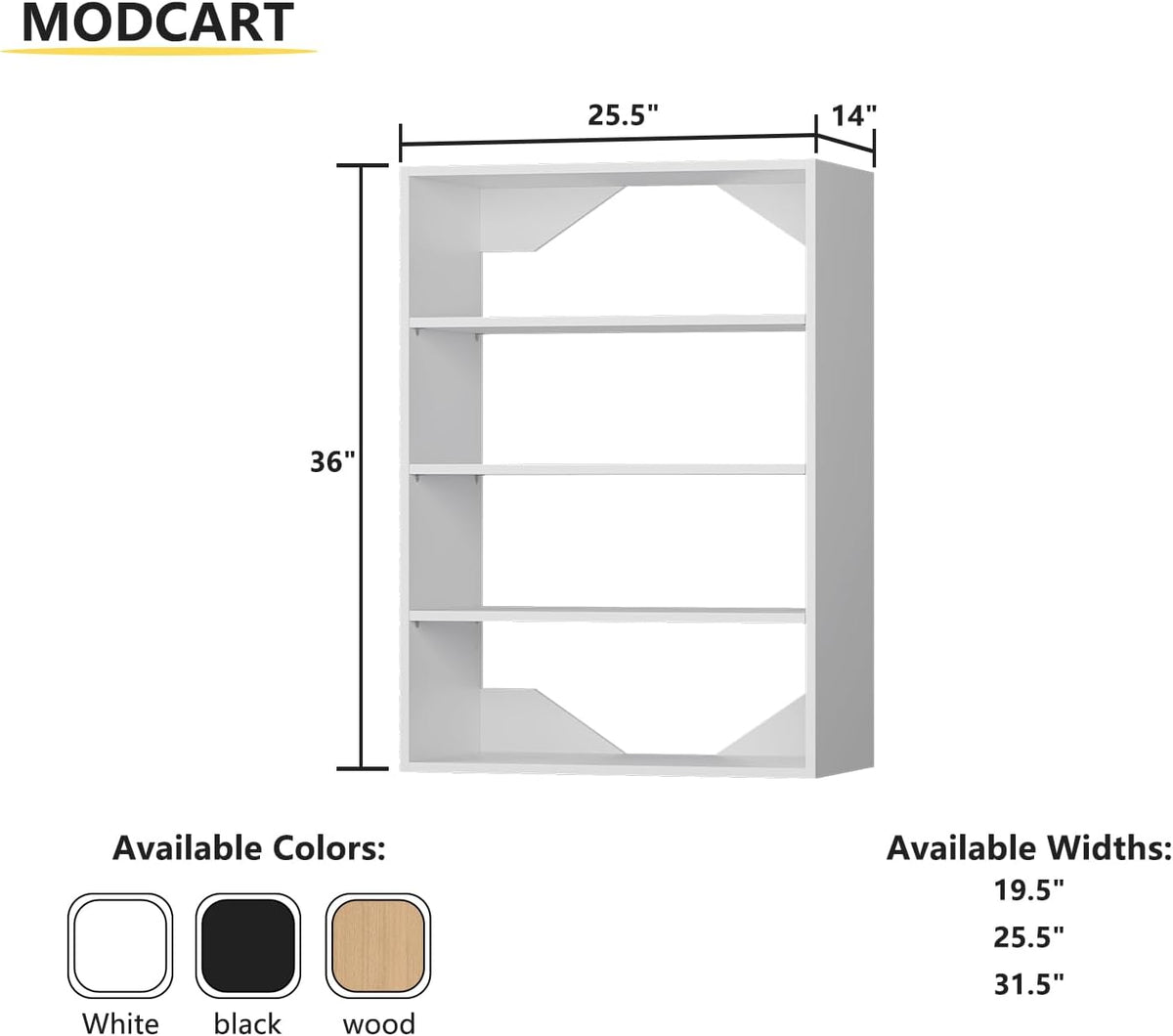 Short Tower Closet Unit, Modular Closet System, Wood Closet System Organizer with Storage for Walk In Closets, Clothing Rack Wardrobe Closet for Hanging Clothes, Bedroom, White, 25.5"W