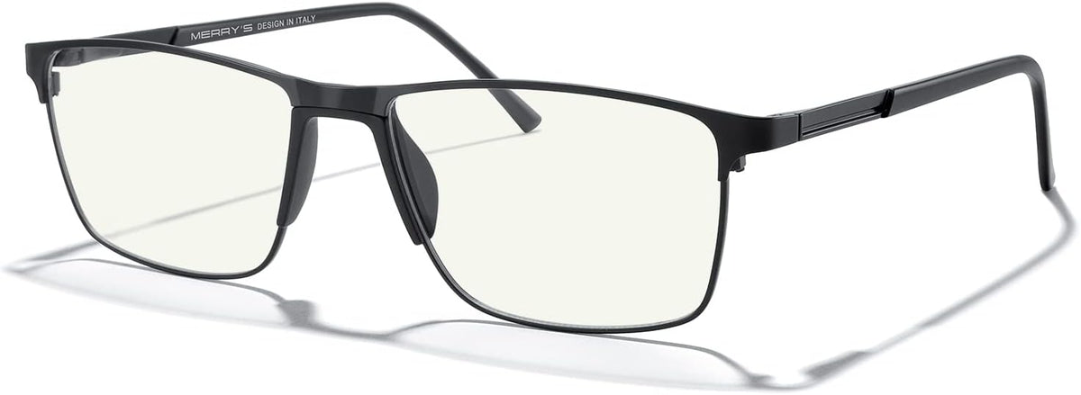 MERRY'S Reading Glasses - Fashion Blue Light Blocking Glasses Metal Frame Spring Hinge Readers for Men Eyeglasses