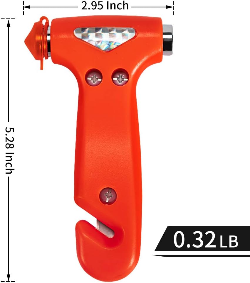 MOTORBUDDY 2-Pack Car Safety Hammer Seatbelt Cutter, Auto Emergency Escape Hammer with Window Glass Breaker and Seat Belt Cutter, Striking Red Escape Tool for Car Accidents
