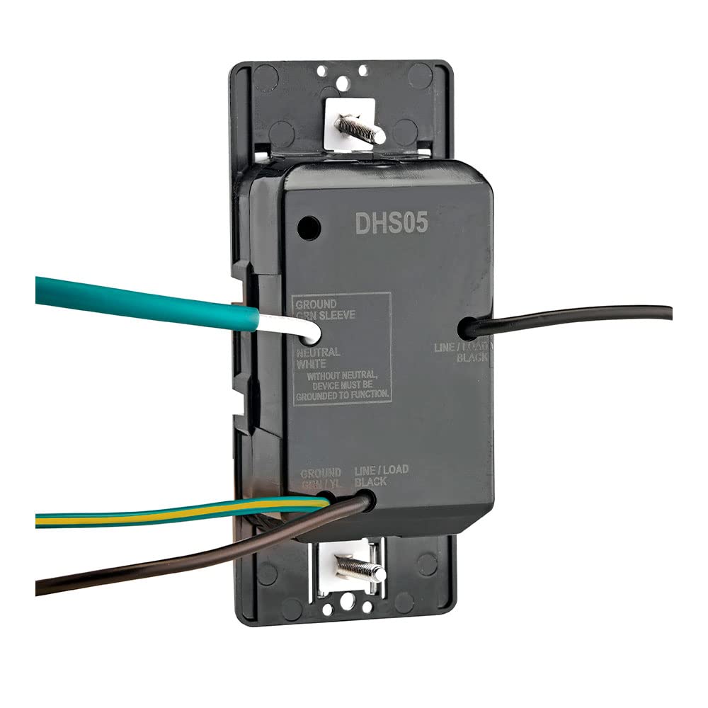 Leviton Humidity Sensor Switch for Bathroom Exhaust Fan, Automate Ventilation, Air Circulation, Moisture Control, ¼ HP, Single Pole, DHS05-1LW, White