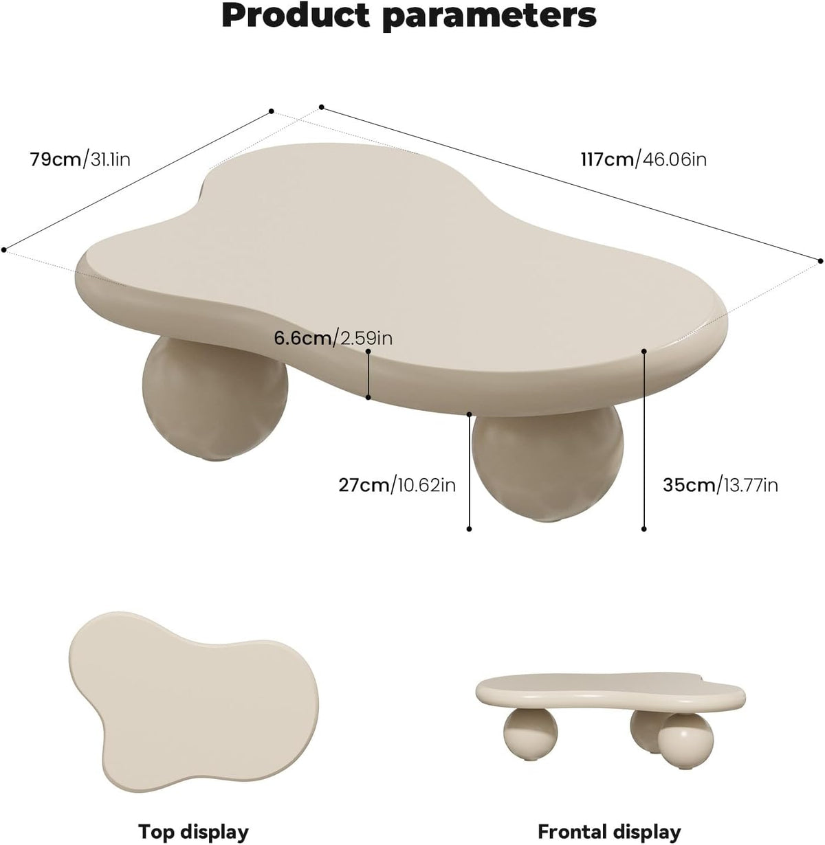 Cloud Shaped Irregular Coffee Table