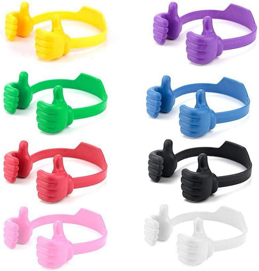 BUTEFO Thumbs up Cell Phone Holder Adjustable Silicone Tablet Stand Portable Desktop OK Stands Compatible for iPhone iPad Samsung Motorcycle Google TCL (Multi Colors, 8)