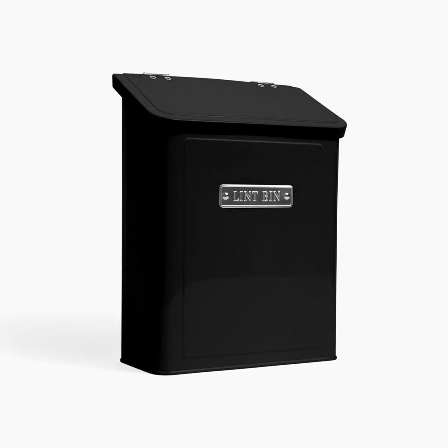 Embossed Magnetic Lint Bin For Laundry Room | Modern Farmhouse Laundry Lint Bin | Lint Trash Can For Laundry Room | White Lint Bin For Laundry Room Magnetic | Space Saving Storage Laundry Bin with Lid