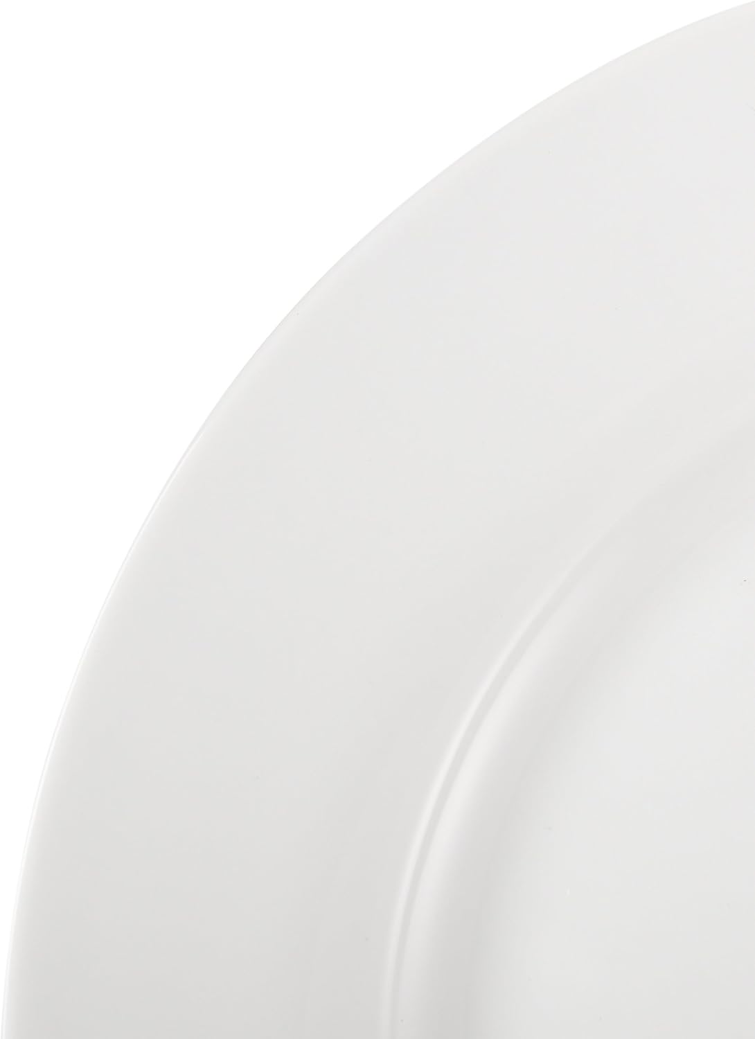 Amazon Basics 6-Piece White Dinner Plate Set, Microwave and Dishwasher Safe for Everyday Use, 10.5 inches