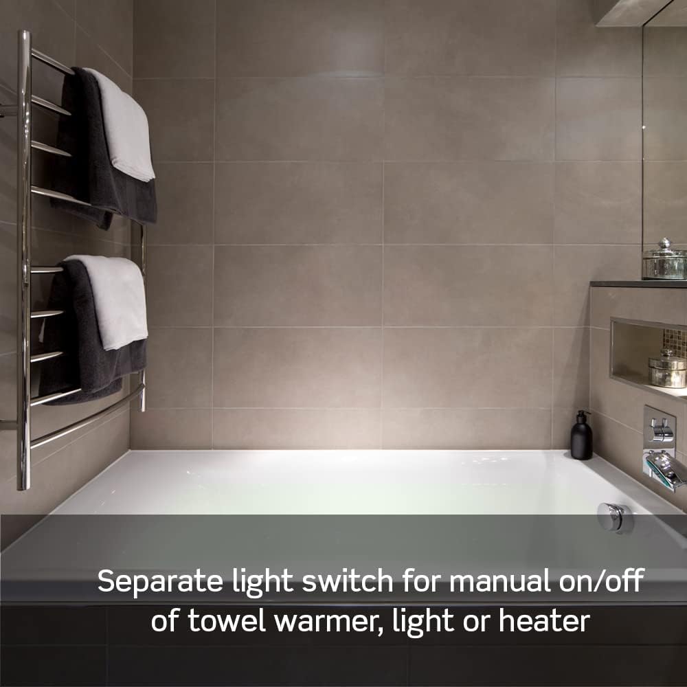 Leviton Dual Combination Humidity Sensor with Separate Light Switch, Automate Bathroom Exhaust Fan, Air Circulation, Moisture Control, Single Pole/Single Pole, ¼ HP, DHD05-1LW, White