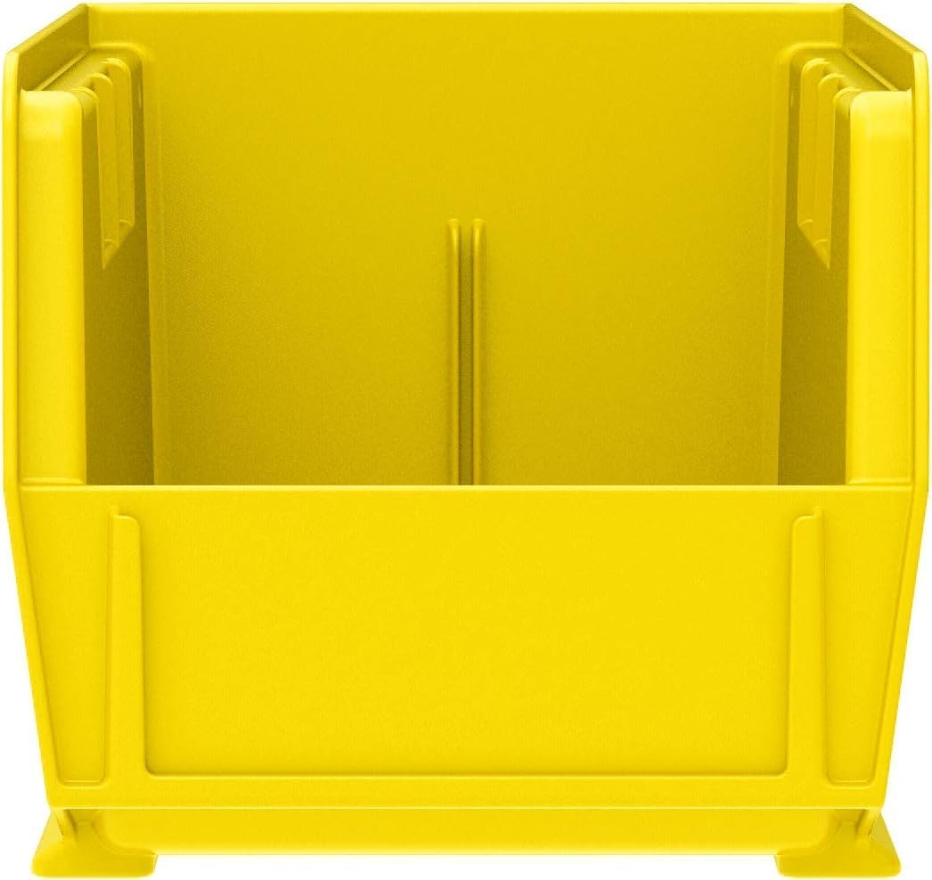 Akro-Mils 30230 AkroBins Plastic Storage Bins, 11"x5"x5", Yellow, 12-Pack | Space-Saving Stackable Bins for Garage, Pantry, Craft Organization