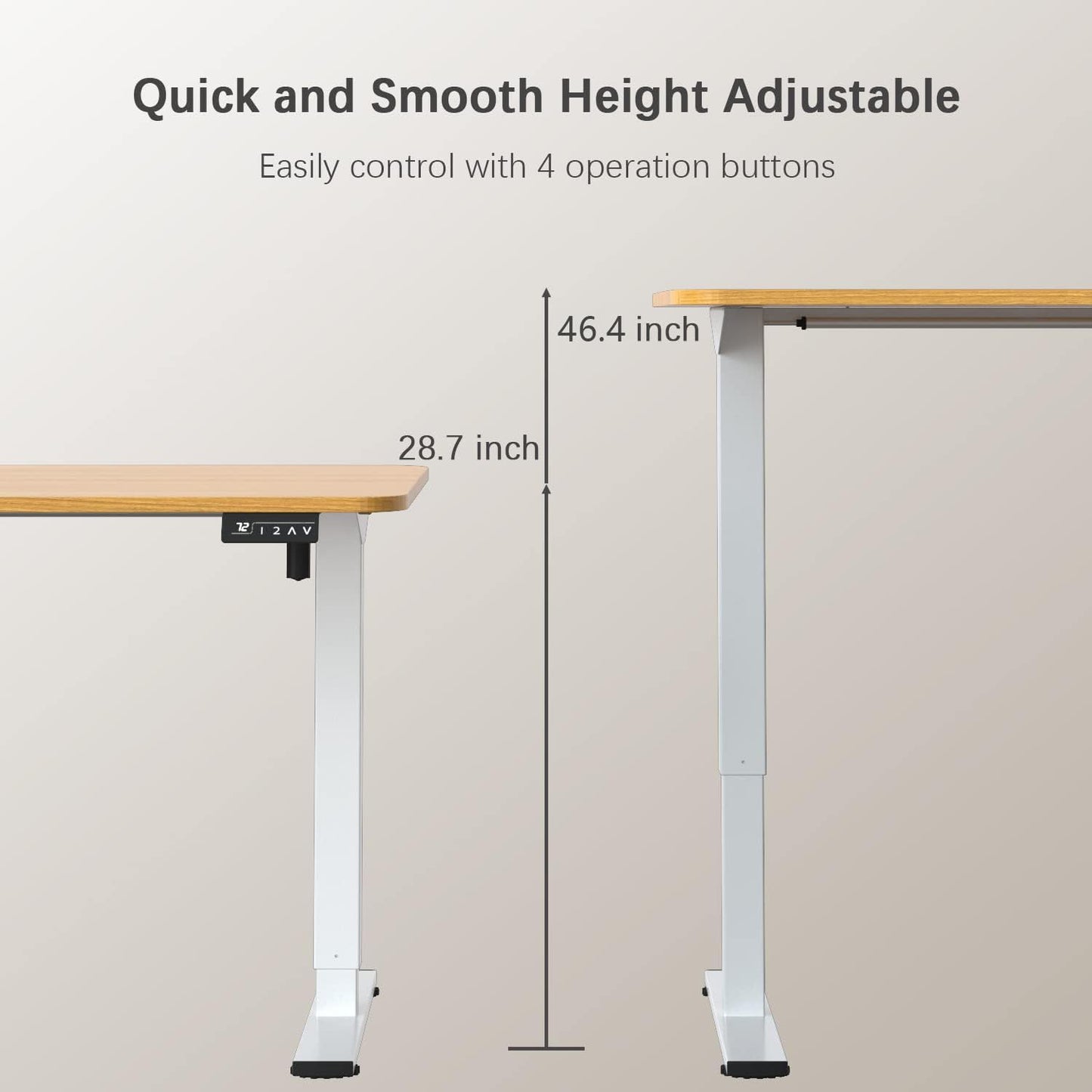 Furmax Electric Height Adjustable Standing Desk Large 40 x 24 Inches Sit Stand up Desk Home Office Computer Desk Memory Preset with T-Shaped Metal Bracket, Wood