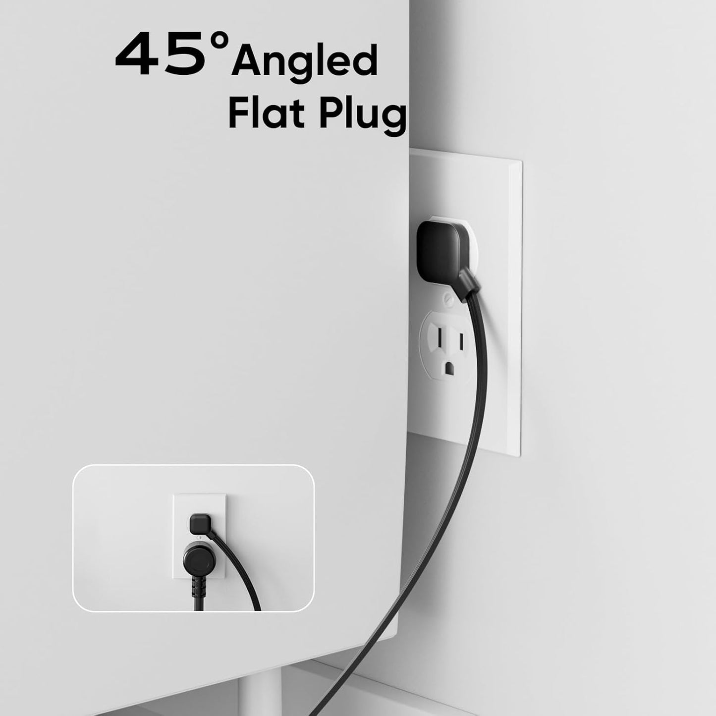 Desk Clamp Power Strip, Flat Plug Fast Charging Station, Desk Mount Surge Protector with PD 20W USB C Ports, Fit 1.7 inch Tabletop Edge Thick, Desktop Outlets for Home Office.
