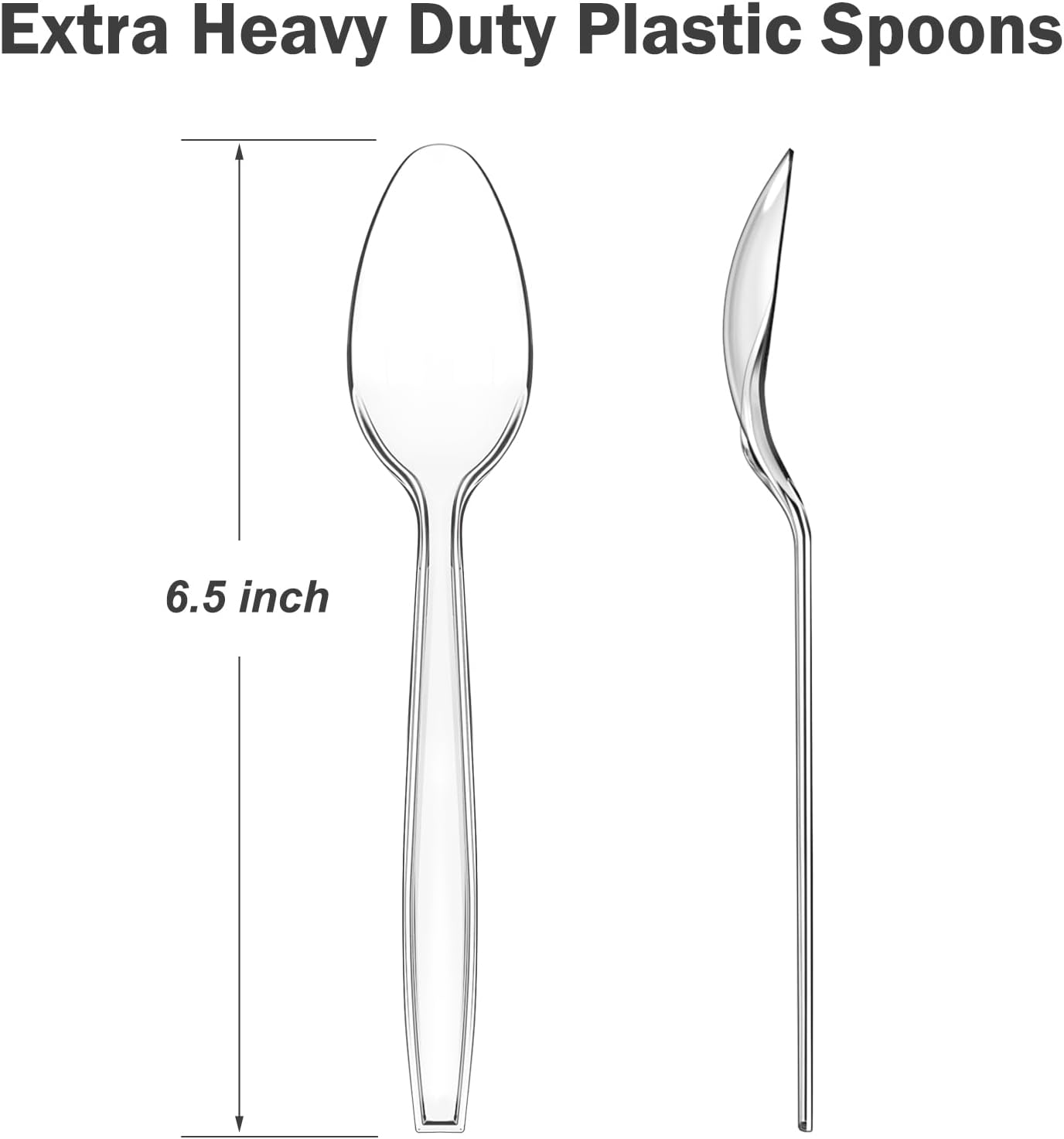 Dealusy 360 Count Clear Plastic Spoons Disposable, BPA-Free, Heat Resistant, Solid and Durable Disposable Spoons Heavy Duty Bulk, Premium Spoons plastic disposable for Party Supply
