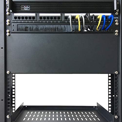 2 Pack-1U Brush Panel 19-inch Rack Mount Disassembled