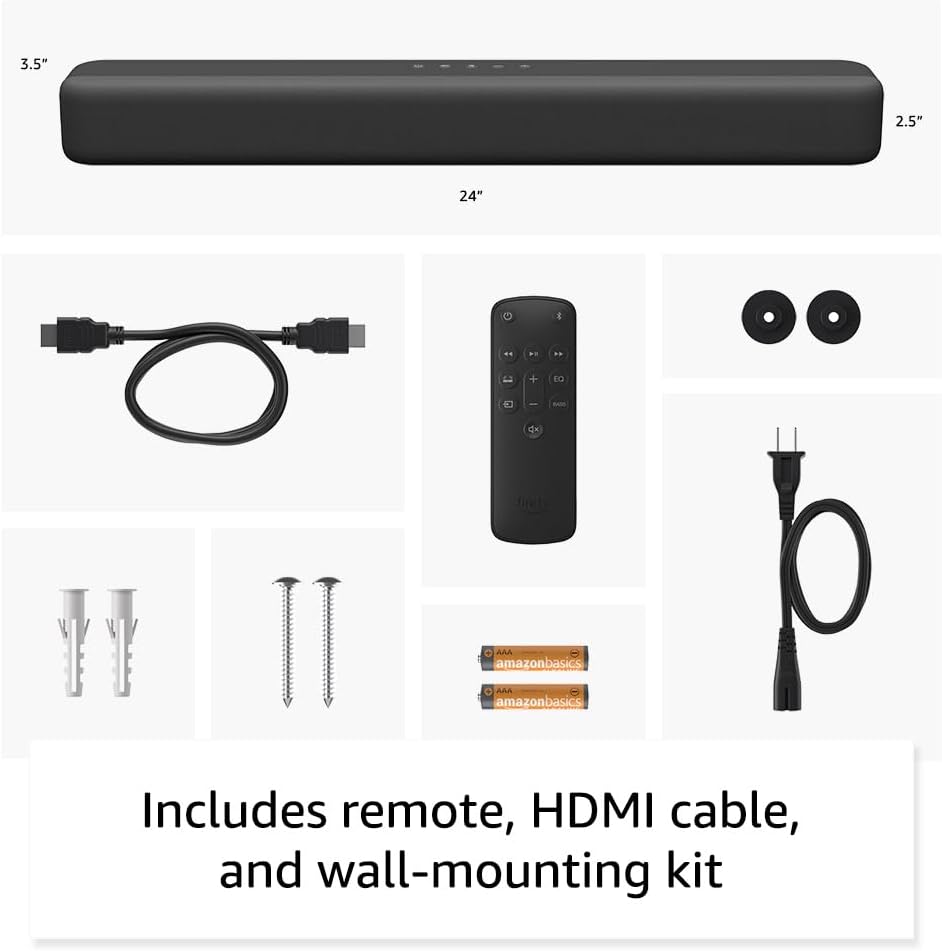 Amazon Fire TV Soundbar, 2.0 speaker with DTS Virtual:X and Dolby Audio, Bluetooth connectivity