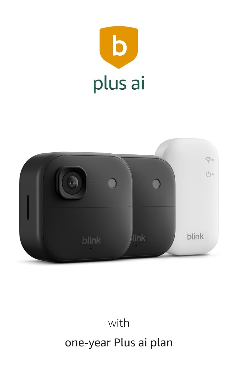 Blink Outdoor 2K+ (newest model) — Wireless smart security camera, 2K video resolution, enhanced audio, two-year battery. Sync Module Core included — 5 camera system (White)