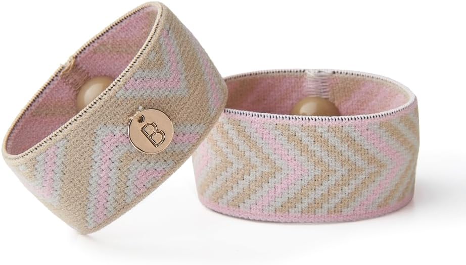 Blisslets Acupressure Relief Band - Cartagena Collection - Parentage (Rosewater/Camel, Large - 6 3/4" - 7 1/2")