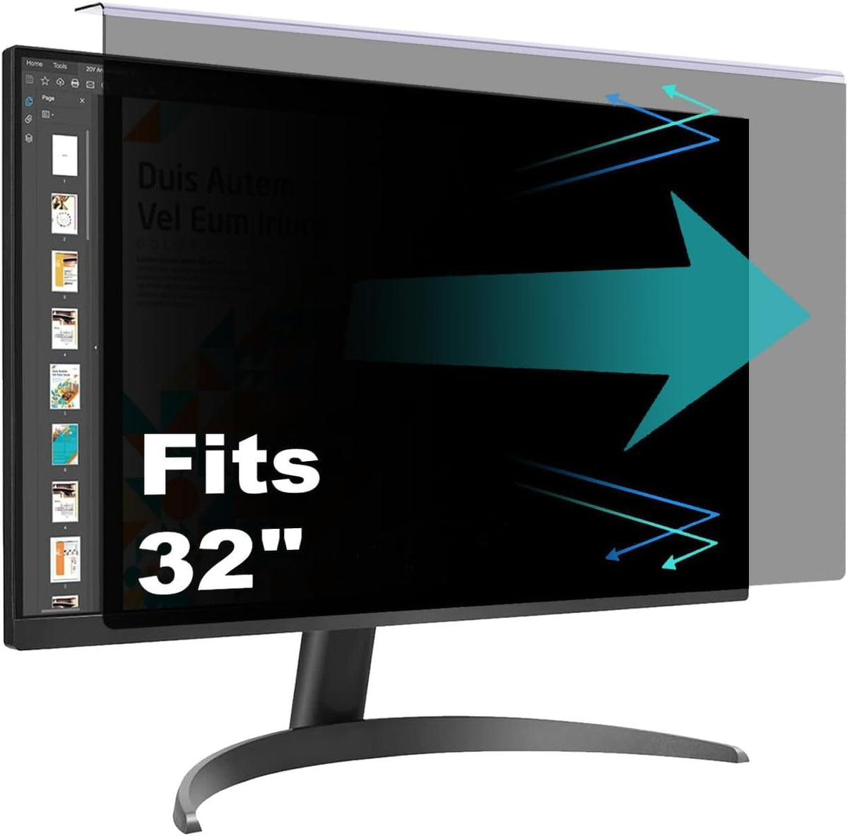 32 Inch Hanging Computer Privacy Screen Protector Shield Compatible for