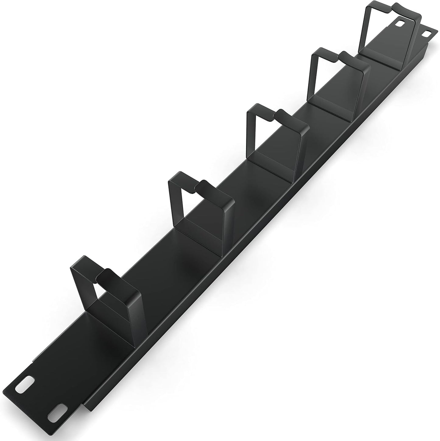 1U Cable Management Panel (2 Pack) for 19" Server Rack - Tupavco TP1724 | Wire manager panel for organizing a standard 19in rackmount, with 5 D-ring hooks