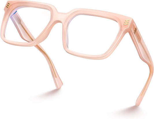 VISOONE Chunky Rectangle Oversized Blue Light Blocking Computer Glasses