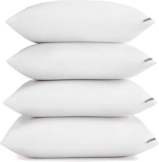 Piwaal Luxury Hotel Pillows for Sleeping 4 Pack,Bed Pillows Standard Size Set of 4,Down Alternative Filling,Pillows for Back,Stomach or Side Sleepers