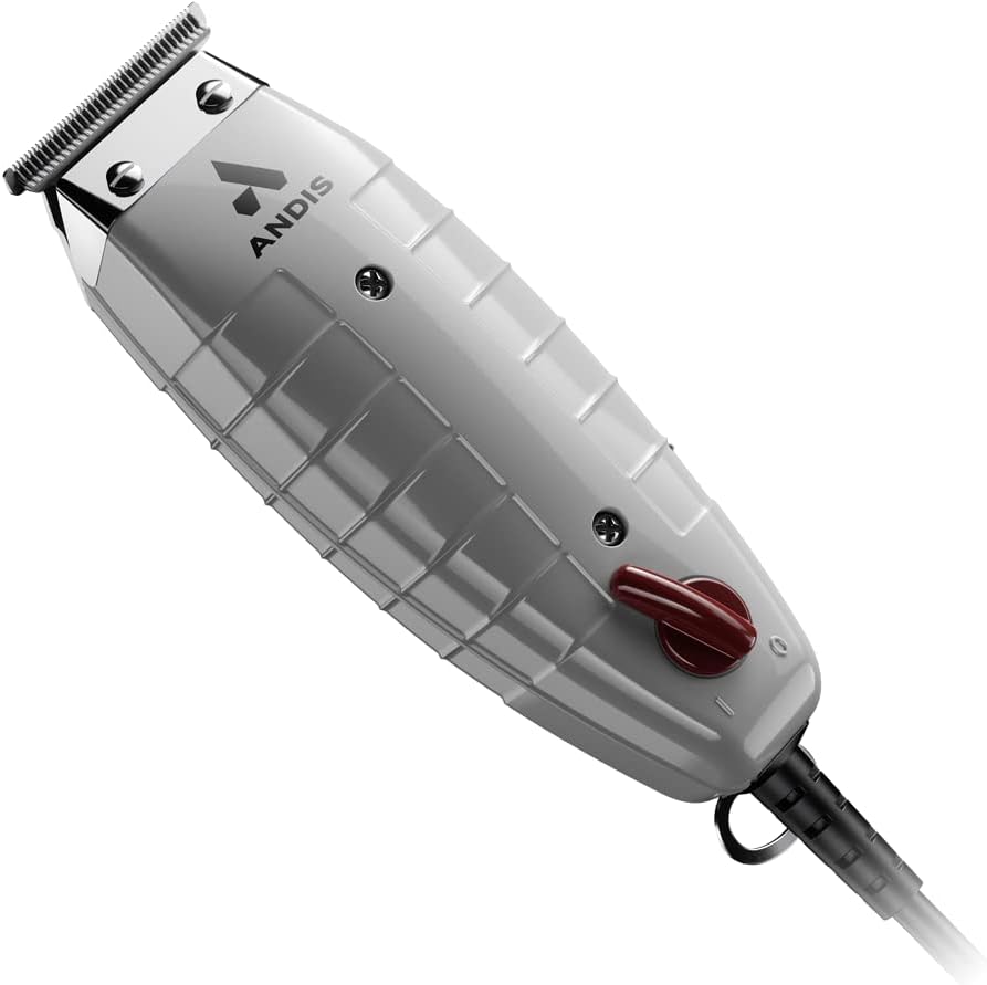 Andis 04780 Professional T-Outliner Beard & Hair Trimmer for Men with Carbon Steel T-Blade, Bump Free Technology – Corded Electric Beard Trimmer, GTO, Grey
