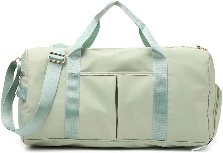 Sports Gym Bag for Women or Men Travel Duffel Bag with Wet Pocket and Shoes Compartment for Training Swim Yoga(Green)
