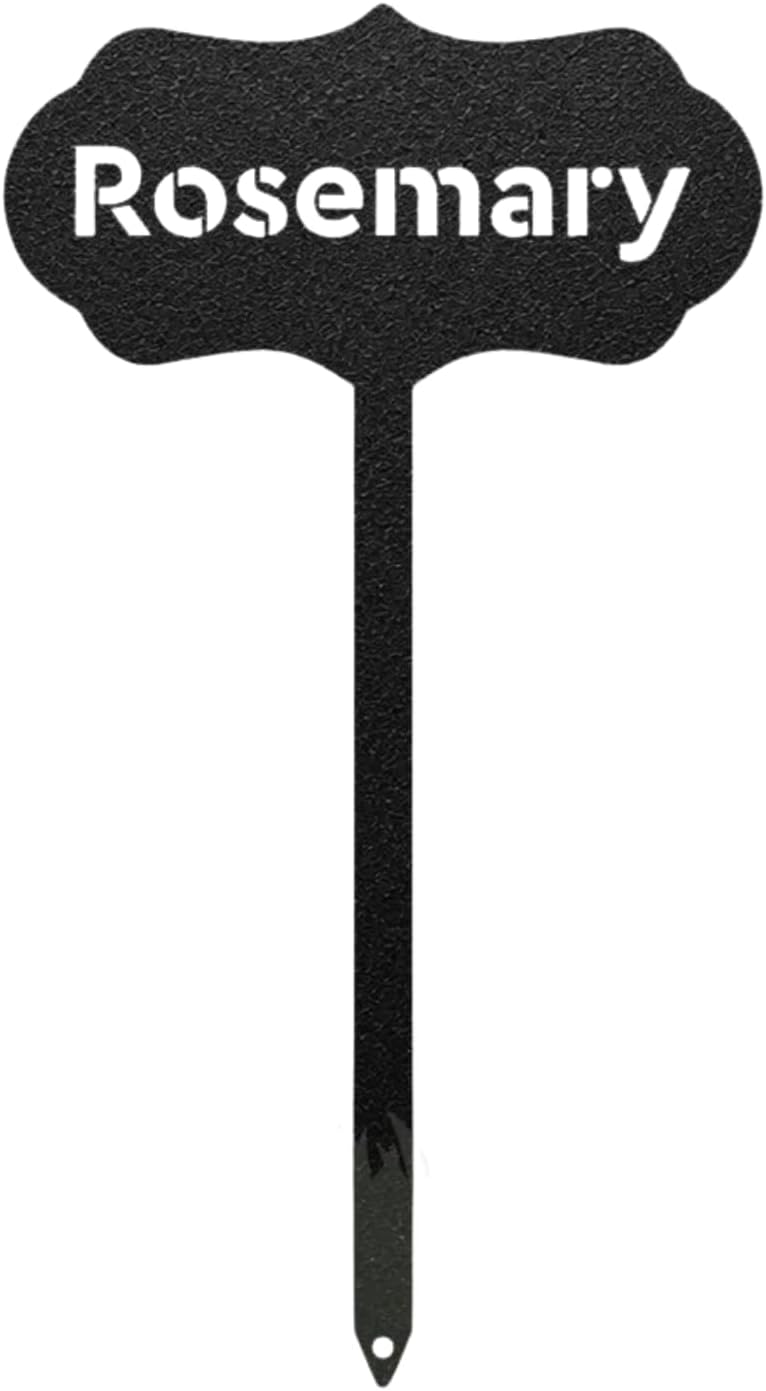 RealSteel Metal Seed & Plant Markers – Elegant Indoor & Outdoor Garden Stakes – Durable Herb, Vegetable & Fruit Plant Labels for Pots, Raised Beds & Greenhouse – Farmhouse Garden Gift - Rosemary
