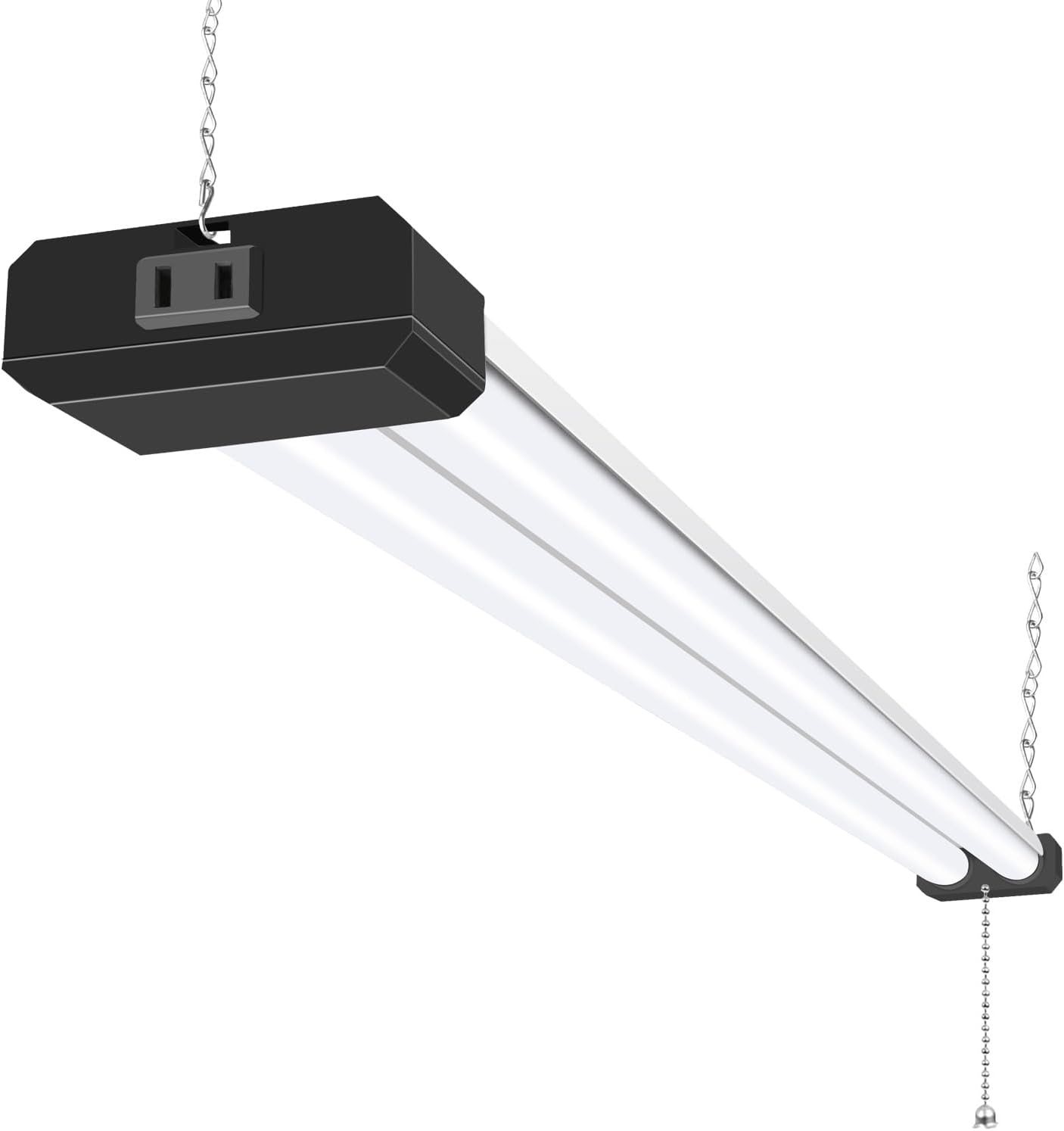 hykolity 5000K LED Shop Light Linkable, 4FT Daylight 42W LED Ceiling Lights for Garages, Workshops, Basements, Hanging or FlushMount, Included Power Cord and Pull Chain, 4400lm, ETL- 1 Pack