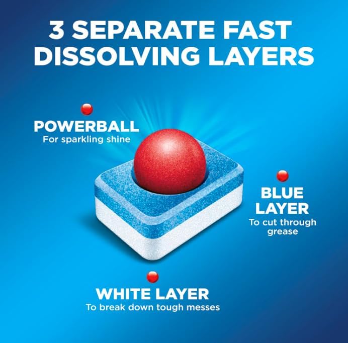 Finish Powerball Dishwasher Pods, Dishwasher Tablets Plastic Free, Fresh Scent, 94 Count