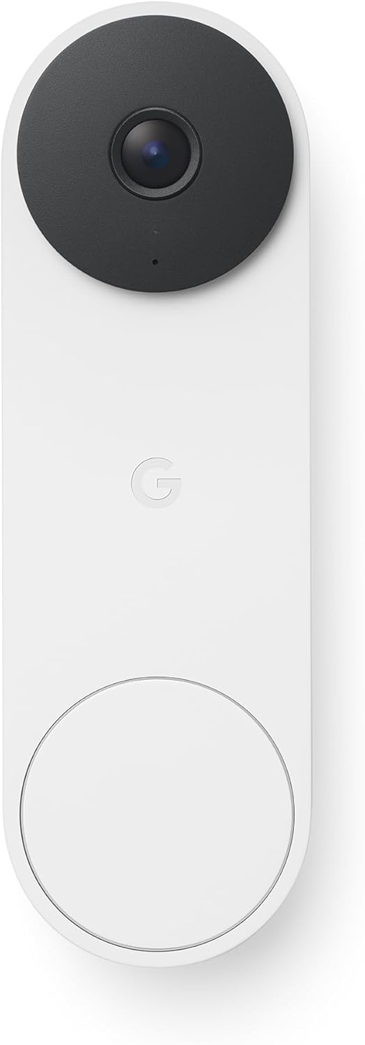 Google Nest Doorbell (Wired, 3rd Gen) - 2K Video and Gemini, Live View, Night Vision, 2-Way Audio - Works with Google Home - 2025 Model - Snow