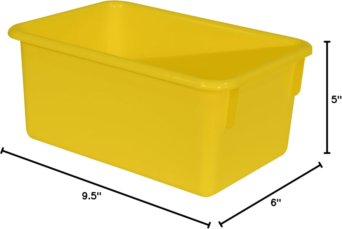 Wood Designs Cubby Storage Bin, Heavy Duty Plastic Containers for Kids Yellow Cubby Tray Set of 25