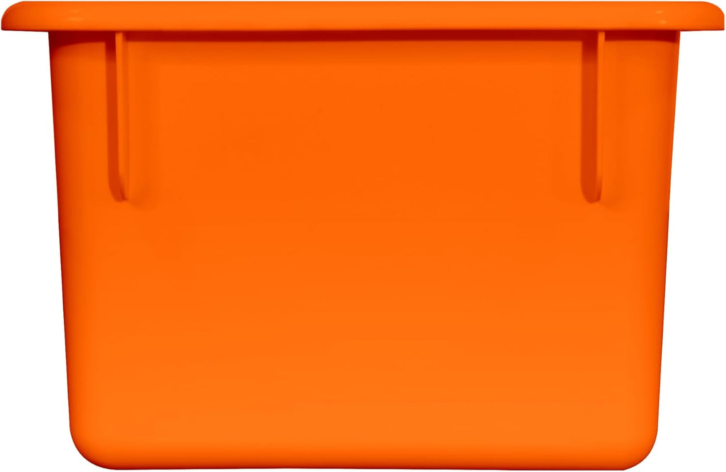 Wood Designs Cubby Storage Bin, Heavy Duty Plastic Containers for Kids Orange Cubby Tray Set of 10