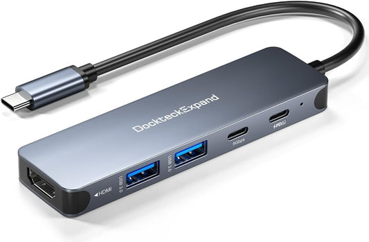 5 in 1 USB-C Hub, DockteckExpand USB-C to USB Adapter