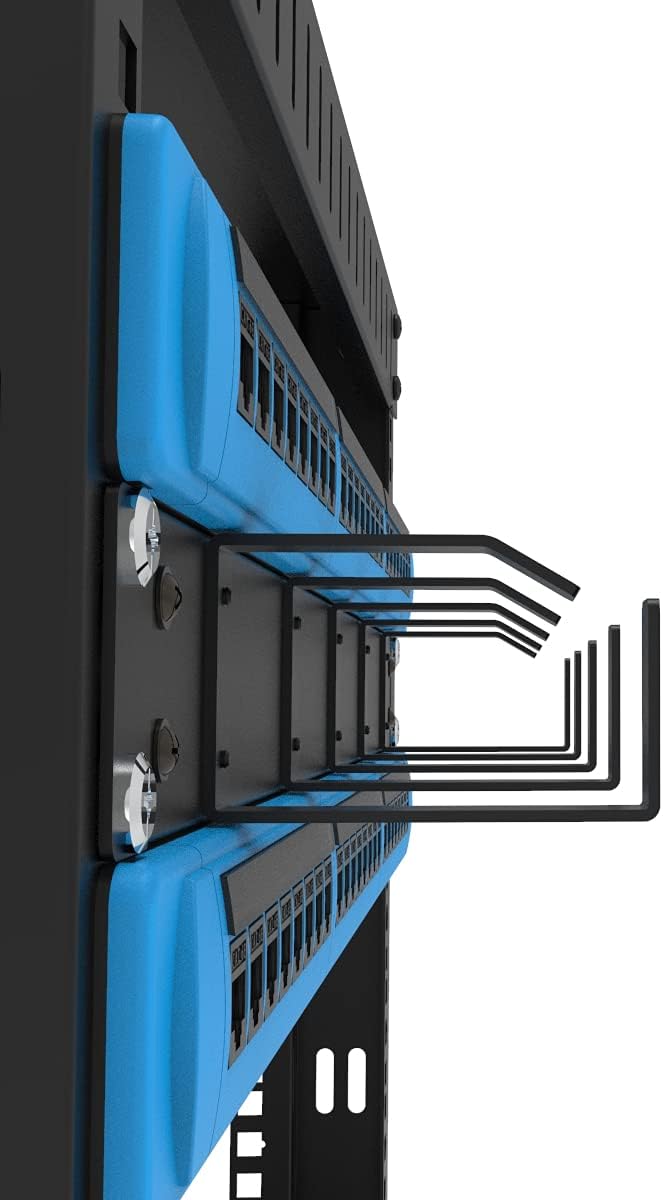 19-Inch 1U Metal Horizontal Rackmount 5 D-Rings Cable Manager