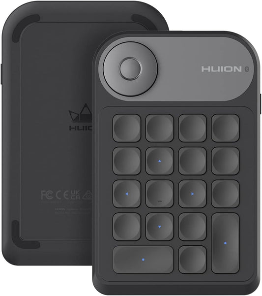 HUION Keydial Mini Bluetooth Programmable Keypad with Dial 18 Shortcut Keys