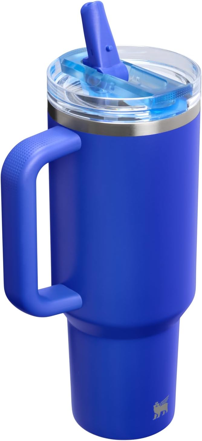 STANLEY Quencher ProTour Flip Straw Tumbler with Leakproof Lid 40 oz | Built-In Straw & Handle | Cupholder Compatible for Travel | Insulated Stainless Steel Cup | BPA-Free | Cobalt