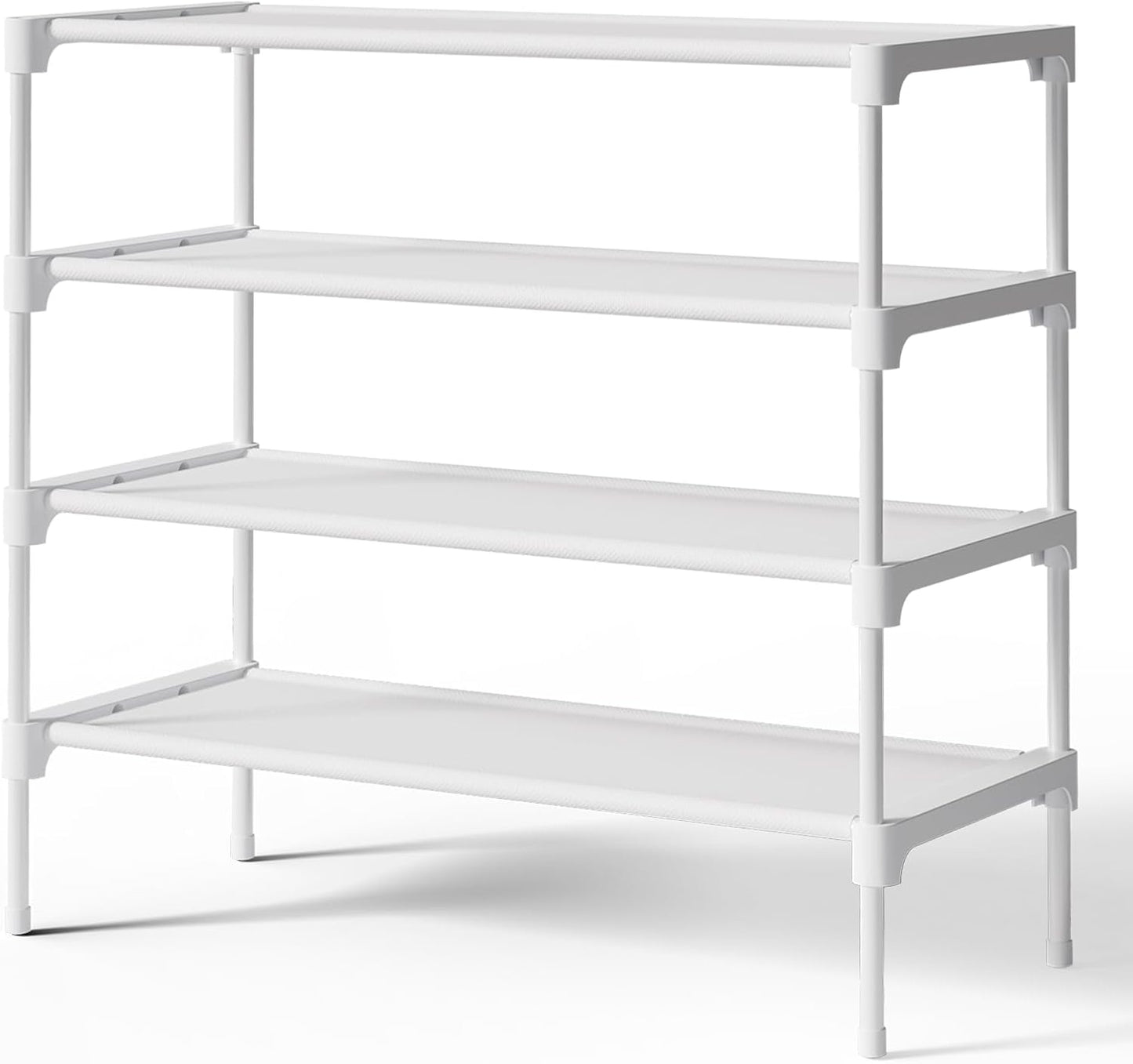 Kitsure Shoe Rack - Non-Woven Shoe Rack Shelf, Shoe Organizer for Closet, Entryway, Garage & Corridor, Stackable Shoe Shelves, 27.5" Wide - 3 Tier, Pink