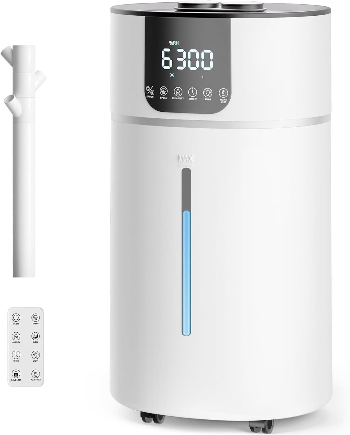 AreShark 4.2 Gal/16L Humidifier Large Room, Cool Warm Mist 2000ft² Whole House Air Humidifiers for Bedroom, Plants, Adults, 60H Runtime, Humidity Setting, Easy to Clean, Top Fill, Extension Tube