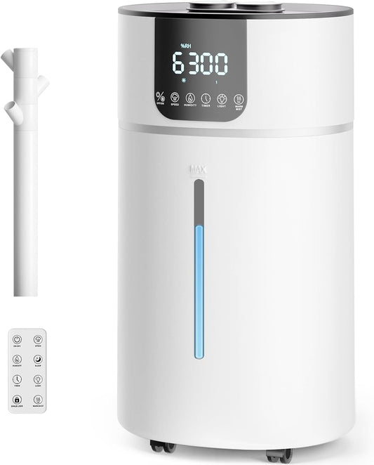 AreShark 4.2 Gal/16L Humidifier Large Room, Cool Warm Mist 2000ft² Whole House Air Humidifiers for Bedroom, Plants, Adults, 60H Runtime, Humidity Setting, Easy to Clean, Top Fill, Extension Tube