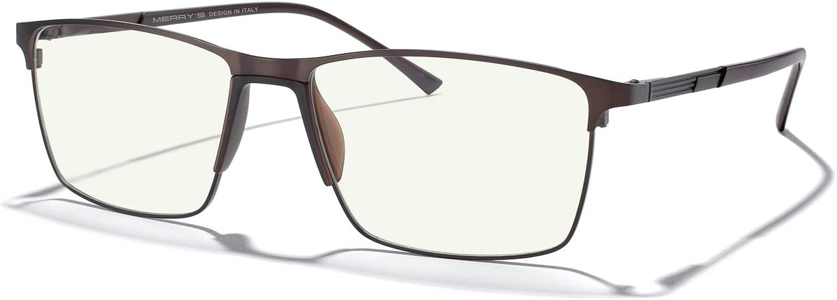 MERRY'S Reading Glasses - Fashion Blue Light Blocking Glasses Metal Frame Spring Hinge Readers for Men Eyeglasses